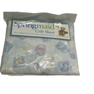 SPRINGMAID SPRING BABY TEDDY BEARS CRIB SHEET *NEW* 28x52 Mattress